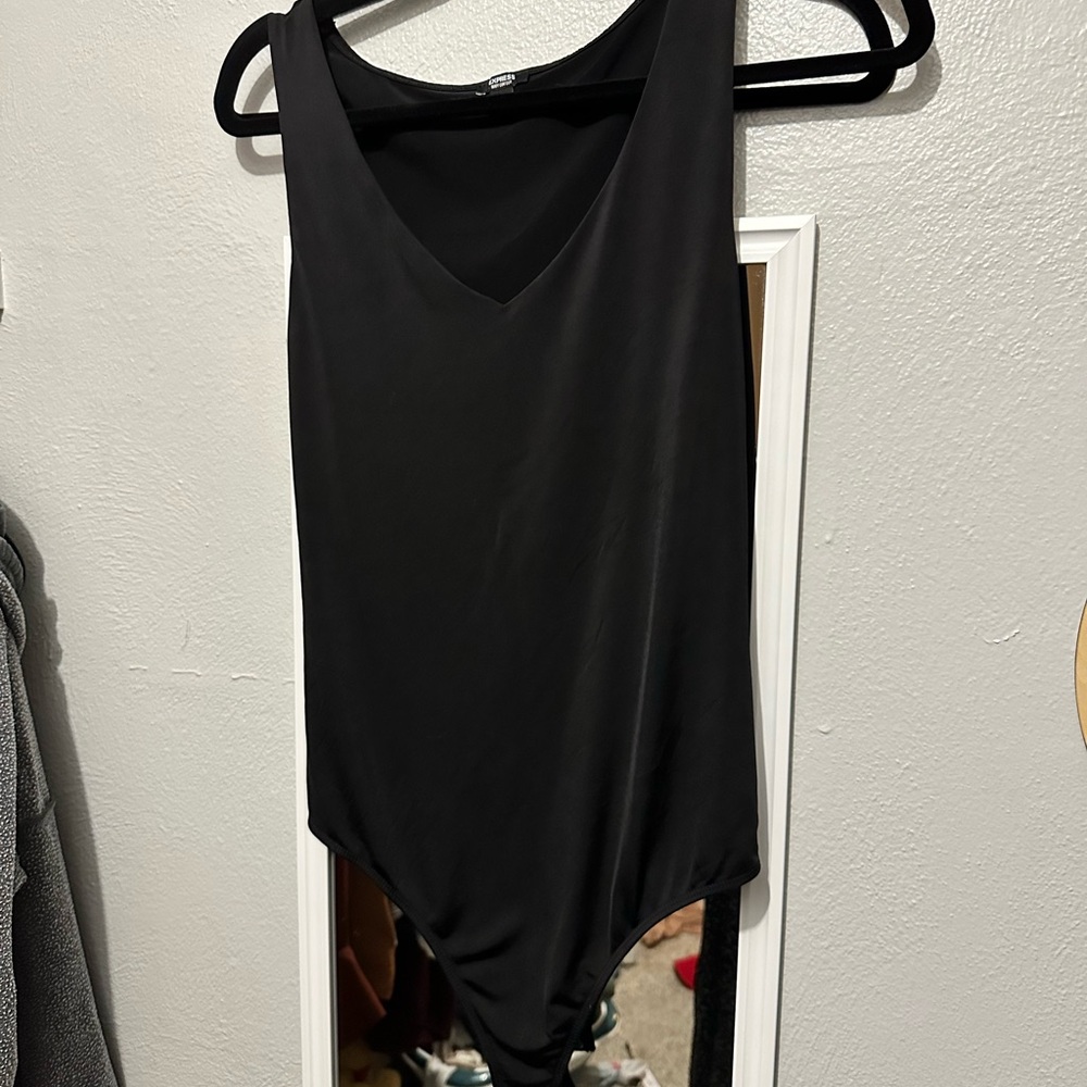 Express Sleek Black Sleeveless Bodysuit